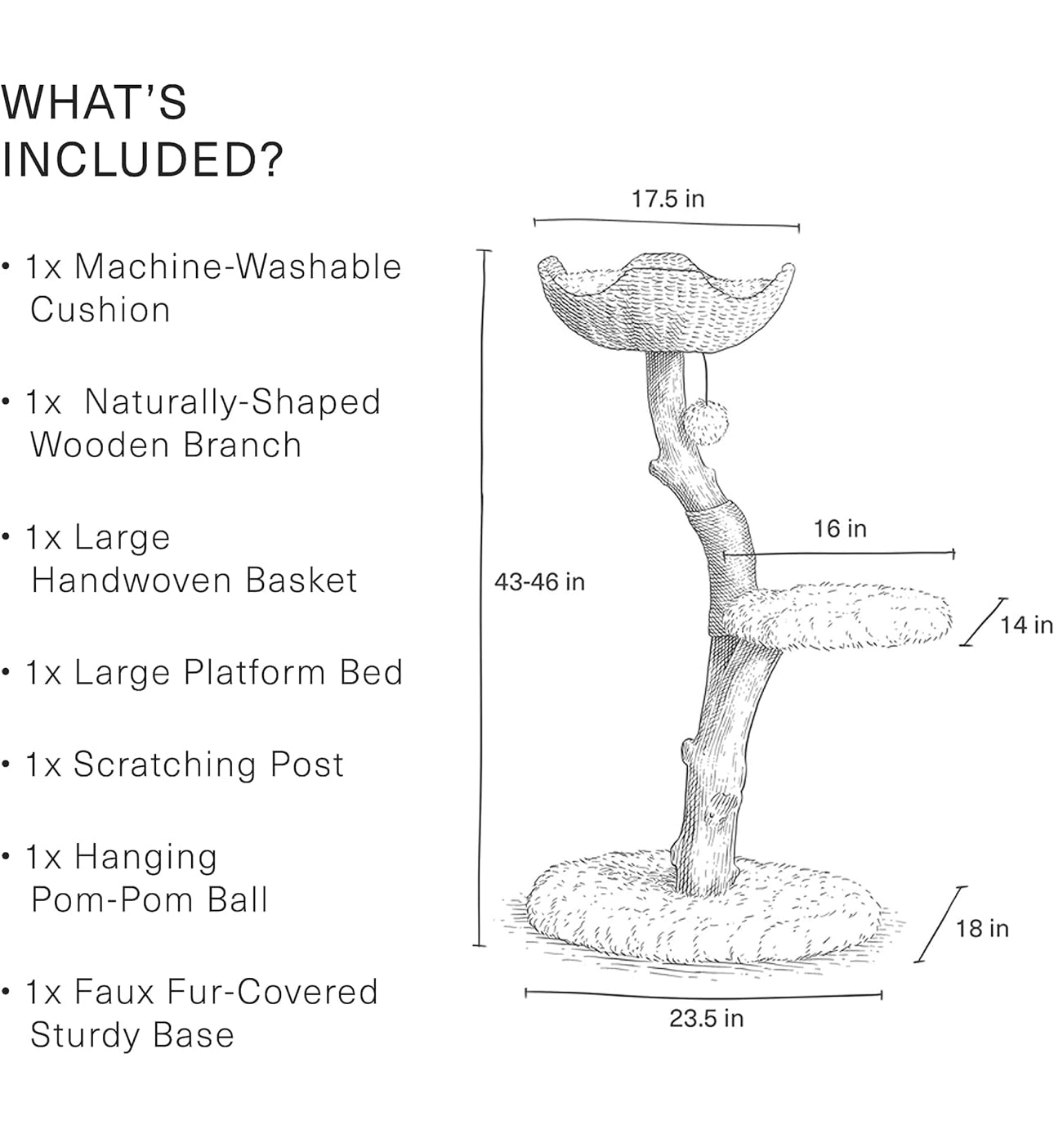 Purfect Paws Luxury Natural Wooden Cat Tree