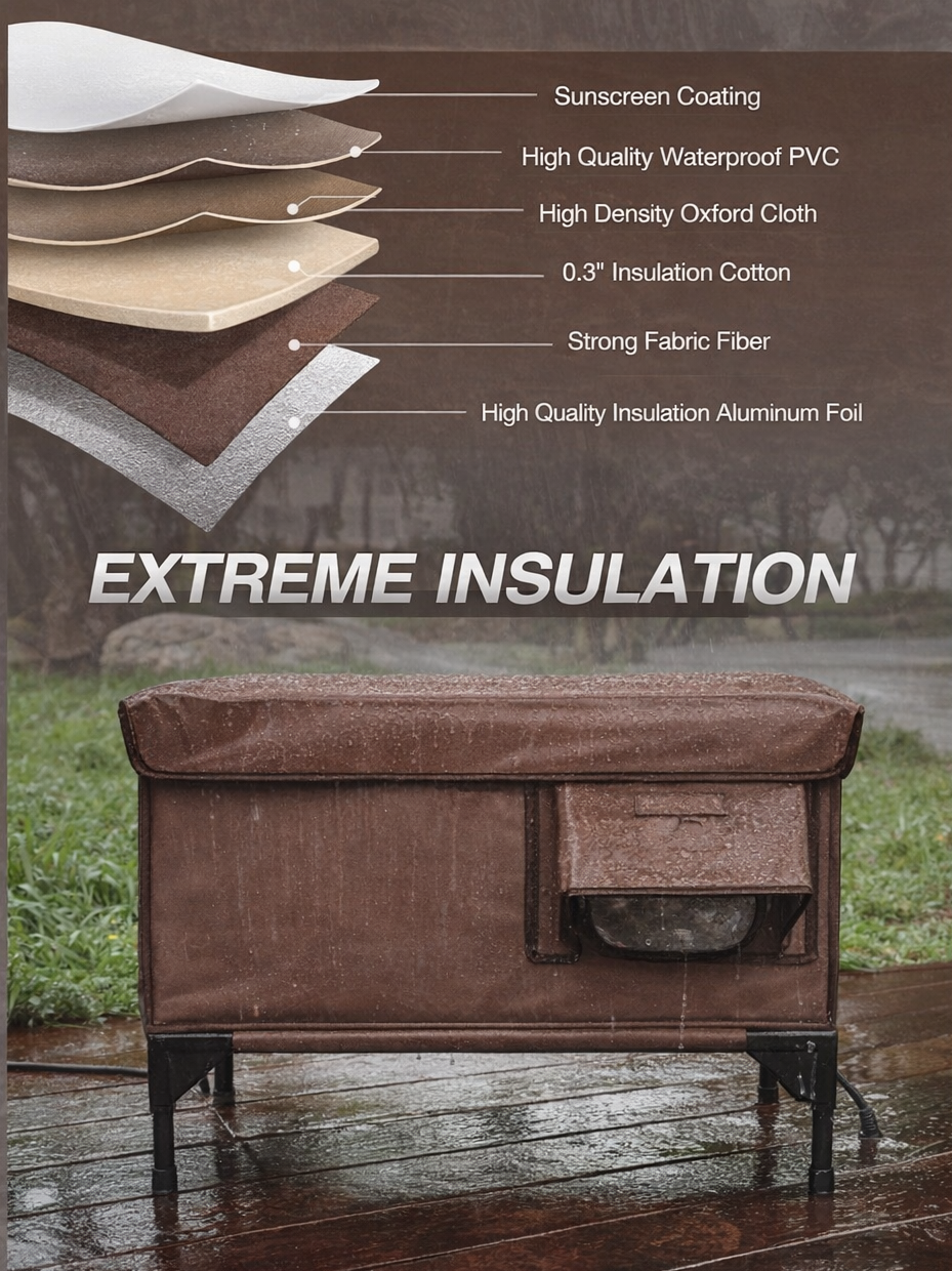 Purfect Paws Heated Outdoor Cat House with Wheels – Weather-Resistant Indoor & Outdoor Cat Shelter