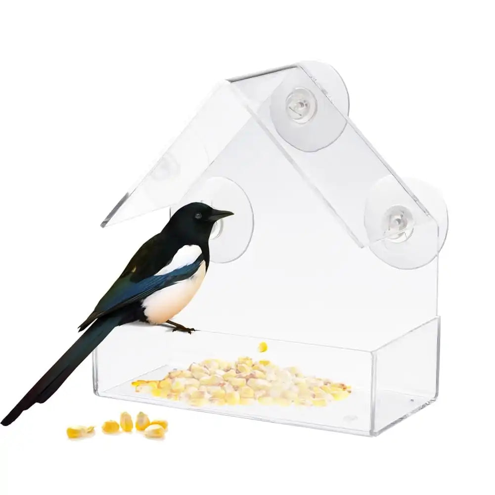 PawView Suction Cup Bird Acrylic Feeder