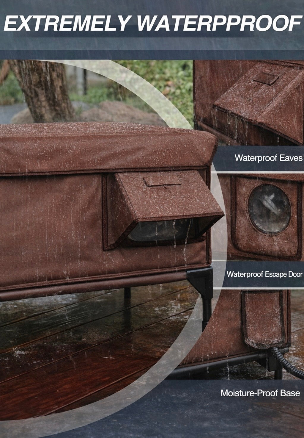 Purfect Paws Heated Outdoor Cat House with Wheels – Weather-Resistant Indoor & Outdoor Cat Shelter