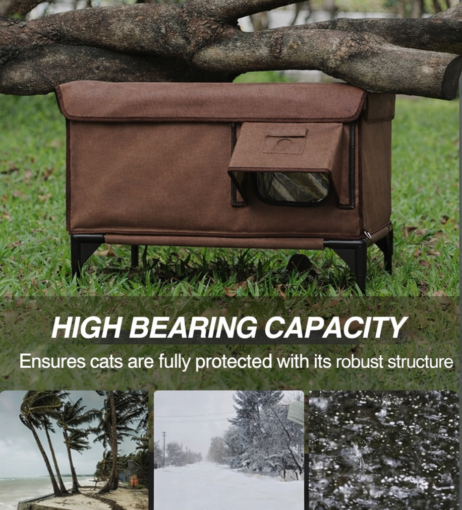 Purfect Paws Heated Outdoor Cat House with Wheels – Weather-Resistant Indoor & Outdoor Cat Shelter