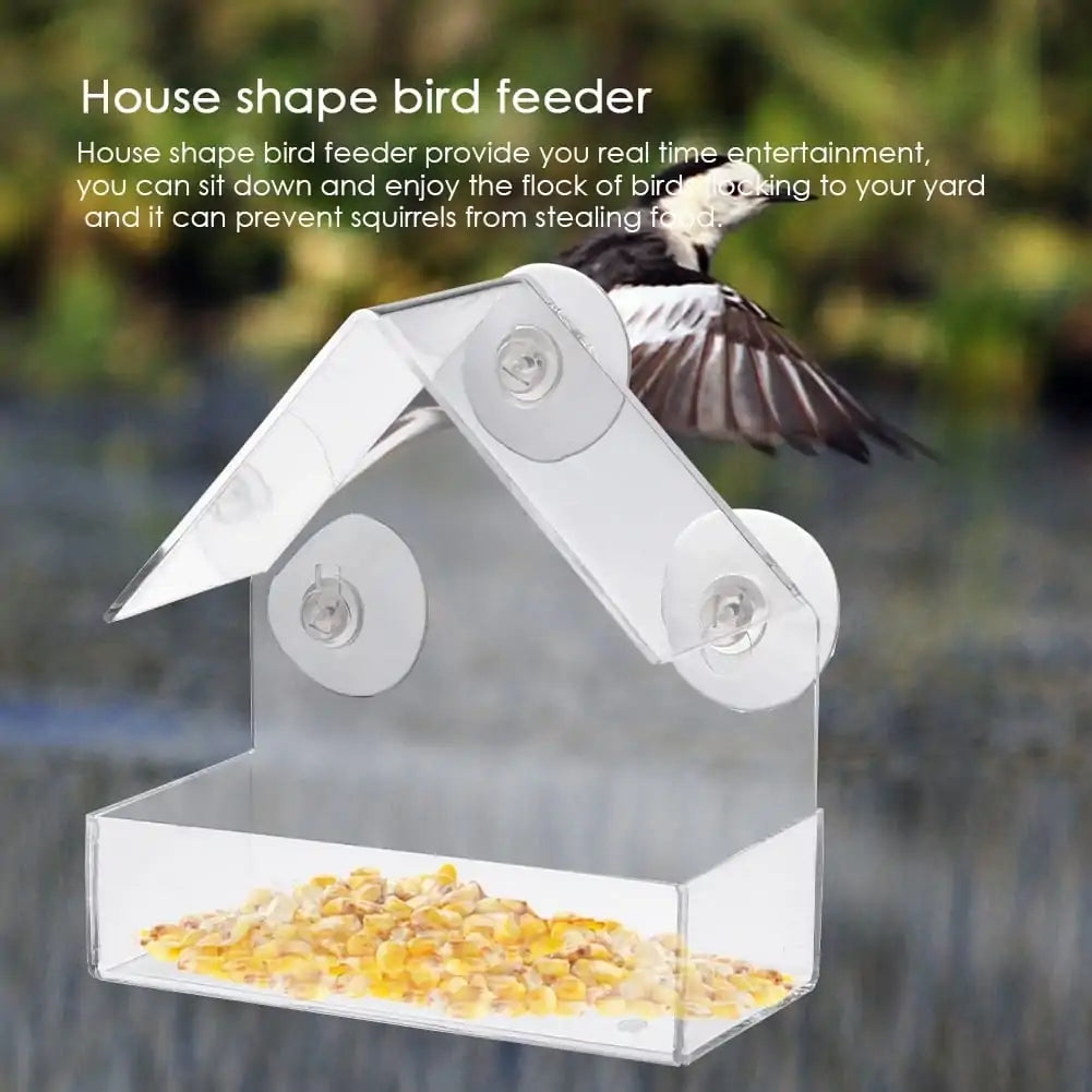 PawView Suction Cup Bird Acrylic Feeder