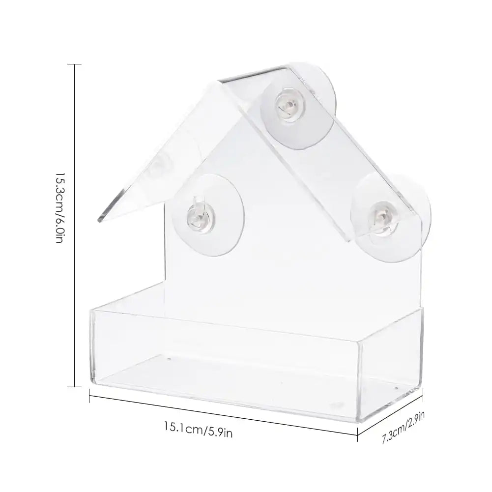 PawView Suction Cup Bird Acrylic Feeder